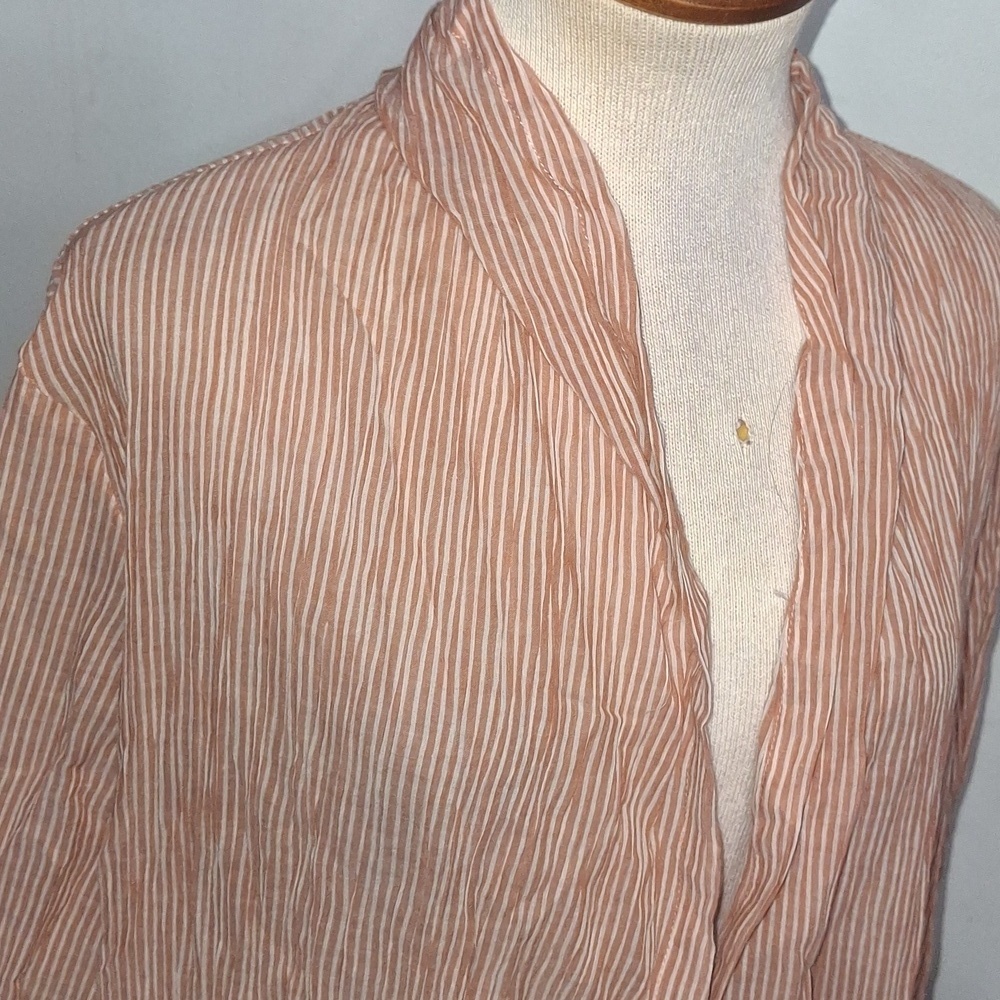 Trendy Coral Striped Women's OverLay Jacket- W Sz Large - Picture 4 of 8